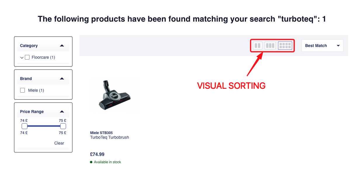 Real world example of visual sorting