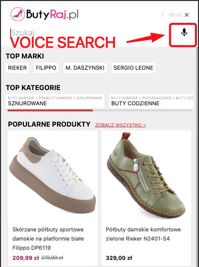 Real world example of voice search